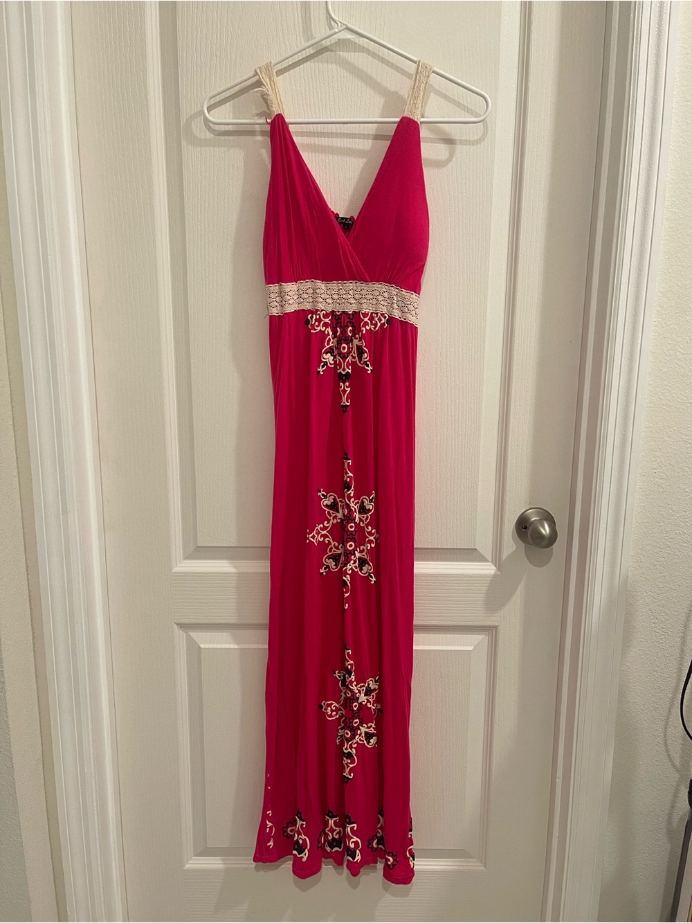 Just Love Hot Pink V-Neck Dress